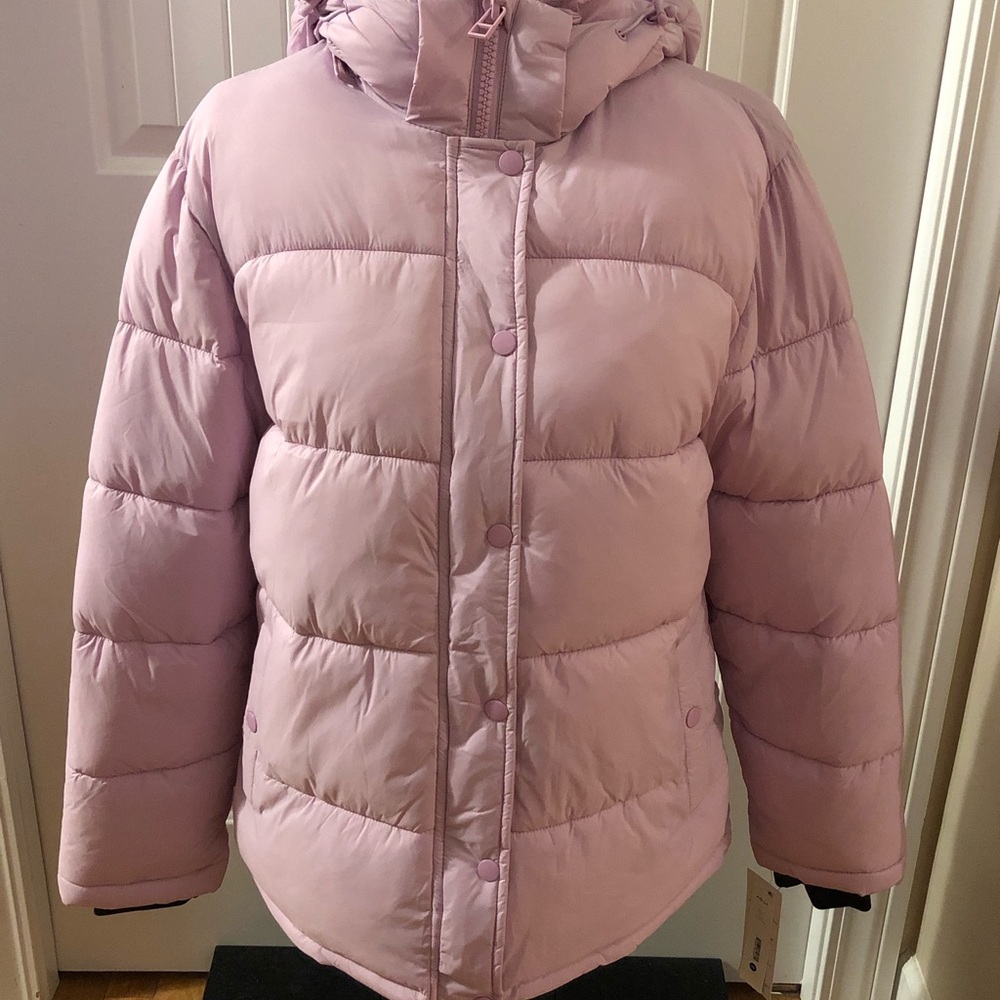 Aqua Women’s Winter Quilted Puffer Coat in matte light pink sz XS